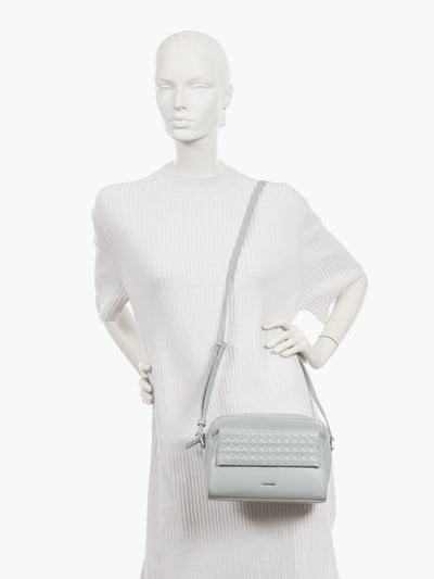 Geantă damă Calvin Klein Mini Quilt Camera, bleu, 21x15x6 cm