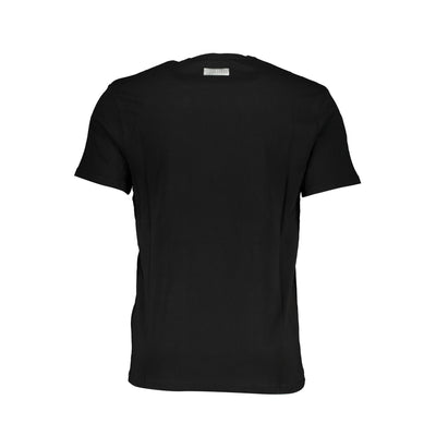 Tricou Bikkembergs, negru, 100% bumbac, cu imprimeu, sticker și logo