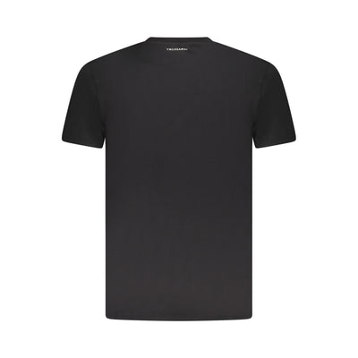 Tricou Trussardi, negru, 100% bumbac, model basic cu imprimeu și logo