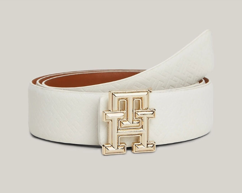 Tommy Hilfiger Din piele Curea de Damă Albă, Maro -2 fete - 95 cm