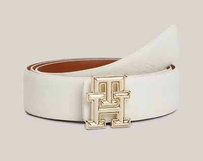 Tommy Hilfiger Din piele Curea de Damă Albă, Maro -2 fete - 95 cm