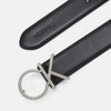 Calvin Klein LOCK LOGO BELT - Belt - negru, piele naturala 100%, 75 cm