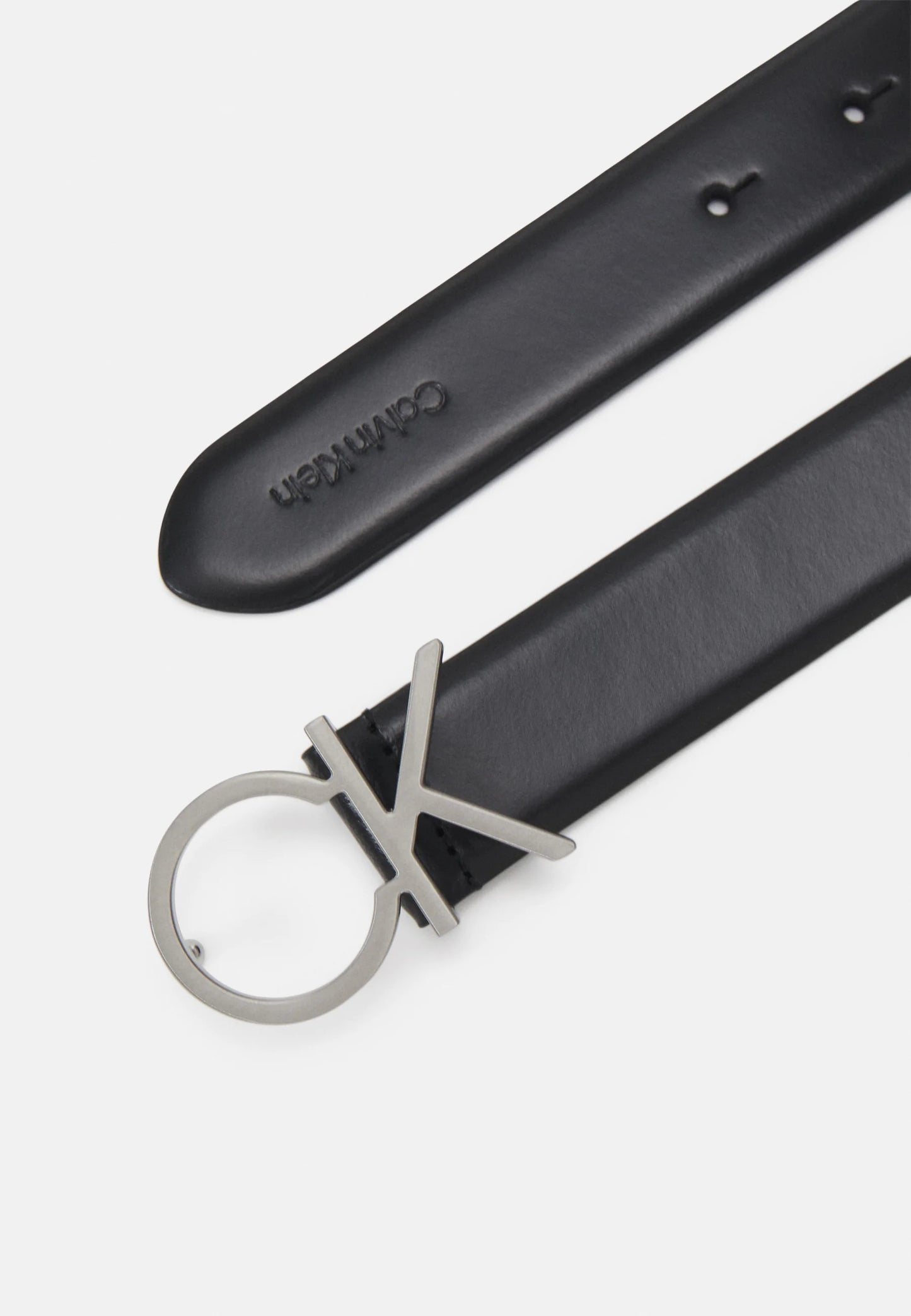 Calvin Klein LOCK LOGO BELT - Belt - negru, piele naturala 100%, 75 cm