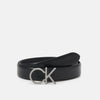 Calvin Klein LOCK LOGO BELT - Belt - negru, piele naturala 100%, 75 cm