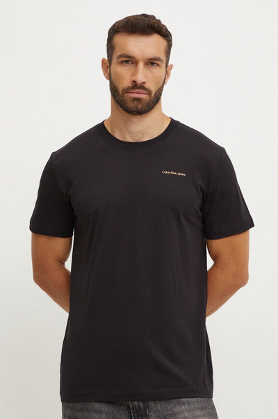 Calvin Klein Jeans tricou din bumbac barbati, culoarea negru, cu imprimeu, J30J325679, marimea XL