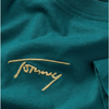 Tommy Jeans, Tricou cu decolteu la baza gatului si logo, Verde englez
