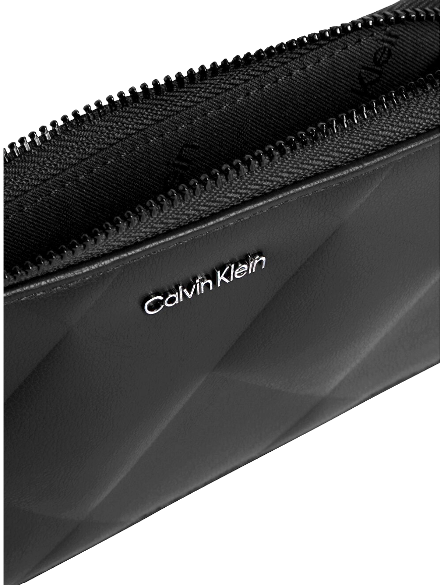 CALVIN KLEIN, Portofel din piele ecologica cu detaliu logo, Negru