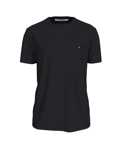 CALVIN KLEIN JEANS, Tricou de bumbac cu decolteu la baza gatului, Negru