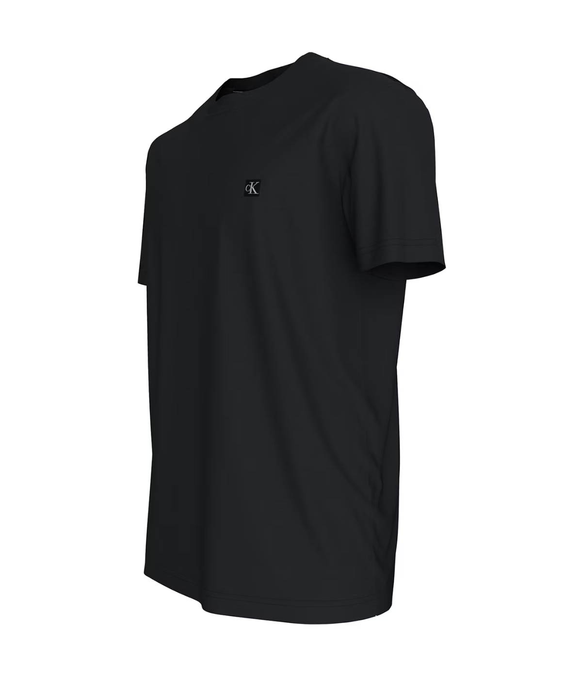 CALVIN KLEIN JEANS, Tricou de bumbac cu decolteu la baza gatului, Negru