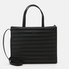 Geantă Calvin Klein Line Quilt Medium Tote, neagră, cu curea crossbody detașabilă
