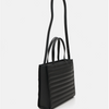 Geantă Calvin Klein Line Quilt Medium Tote, neagră, cu curea crossbody detașabilă