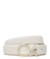 Curea Dama 2 fete, Bej/ Alb, Calvin Klein, piele naturala 100%