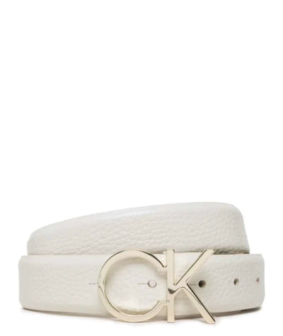 Curea Dama 2 fete, Bej/ Alb, Calvin Klein, piele naturala 100%
