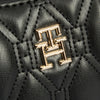 Geantă crossbody Tommy Hilfiger Refined, neagră, cu material matlasat și logo