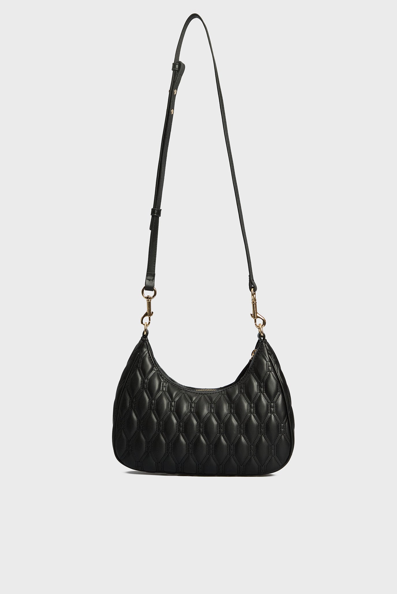 Geantă crossbody Tommy Hilfiger Refined, neagră, cu material matlasat și logo