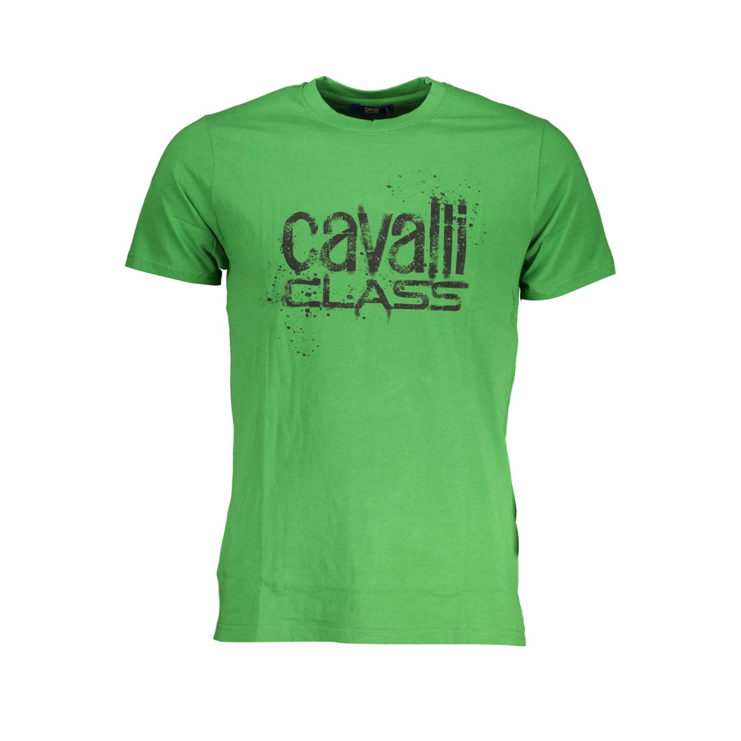 Tricou Cavalli Class, verde, 100% bumbac, cu imprimeu și logo