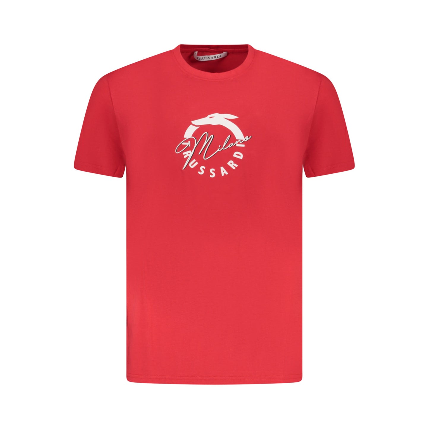 Tricou Trussardi, roșu, 100% bumbac, model basic cu imprimeu și logo