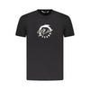 Tricou Trussardi, negru, 100% bumbac, model basic cu imprimeu și logo