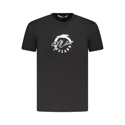 Tricou Trussardi, negru, 100% bumbac, model basic cu imprimeu și logo