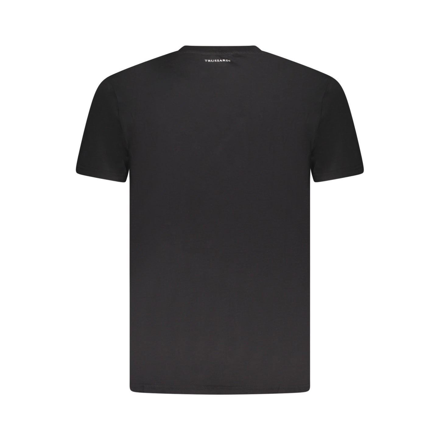 Tricou Trussardi, negru, 100% bumbac, model basic cu imprimeu și logo