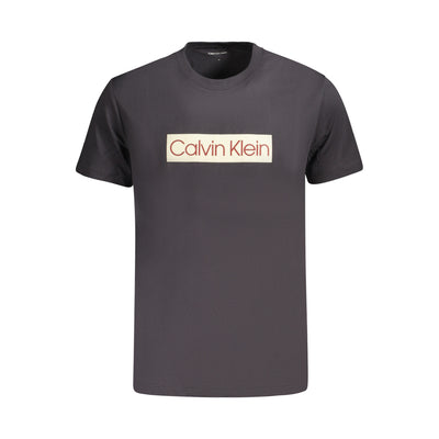 Tricou Calvin Klein, negru, bumbac organic, cu logo