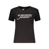 Tricou Tommy Hilfiger, negru, 100% bumbac, cu decolteu larg, imprimeu și logo
