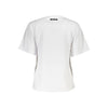 Tricou Cavalli Class, alb, regular fit, 100% bumbac, cu imprimeu și logo
