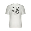 Tricou Calvin Klein, alb, 100% bumbac , cu imprimeu și logo