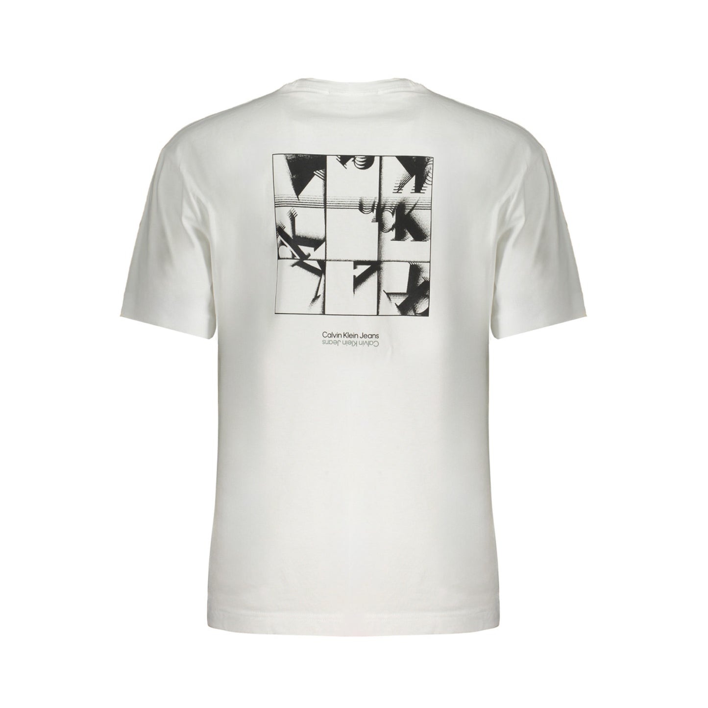 Tricou Calvin Klein, alb, 100% bumbac , cu imprimeu și logo
