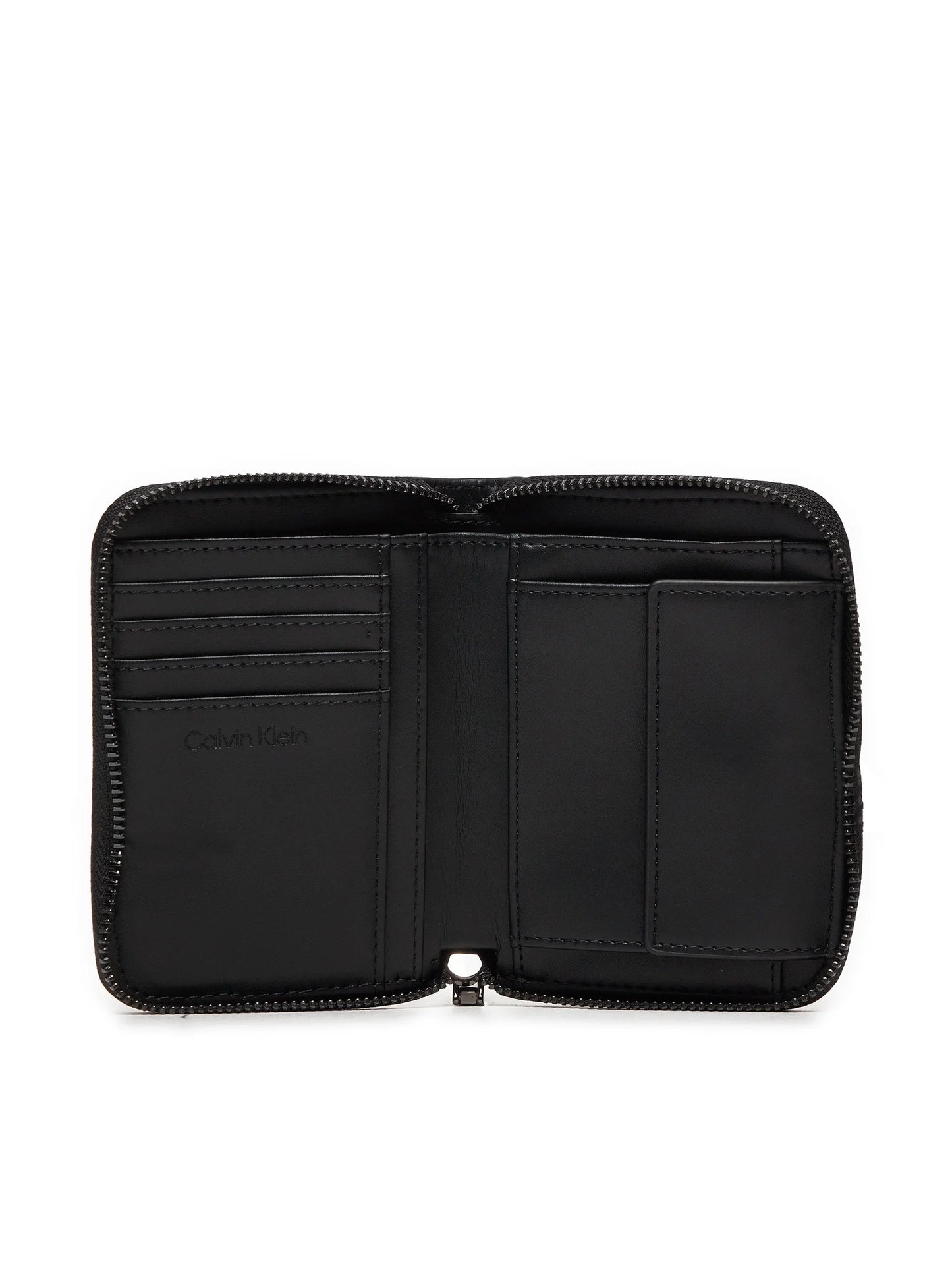 Calvin Klein Portofel Mic de Damă Line Quilt Medium Zip Around K60K612201 Negru