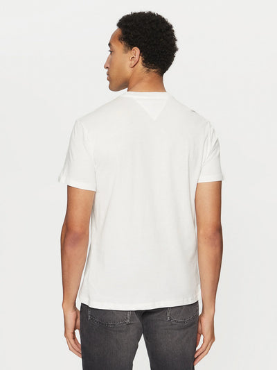 Tricou bărbați Tommy Jeans, Black/Ecru, slim fit, 100% bumbac