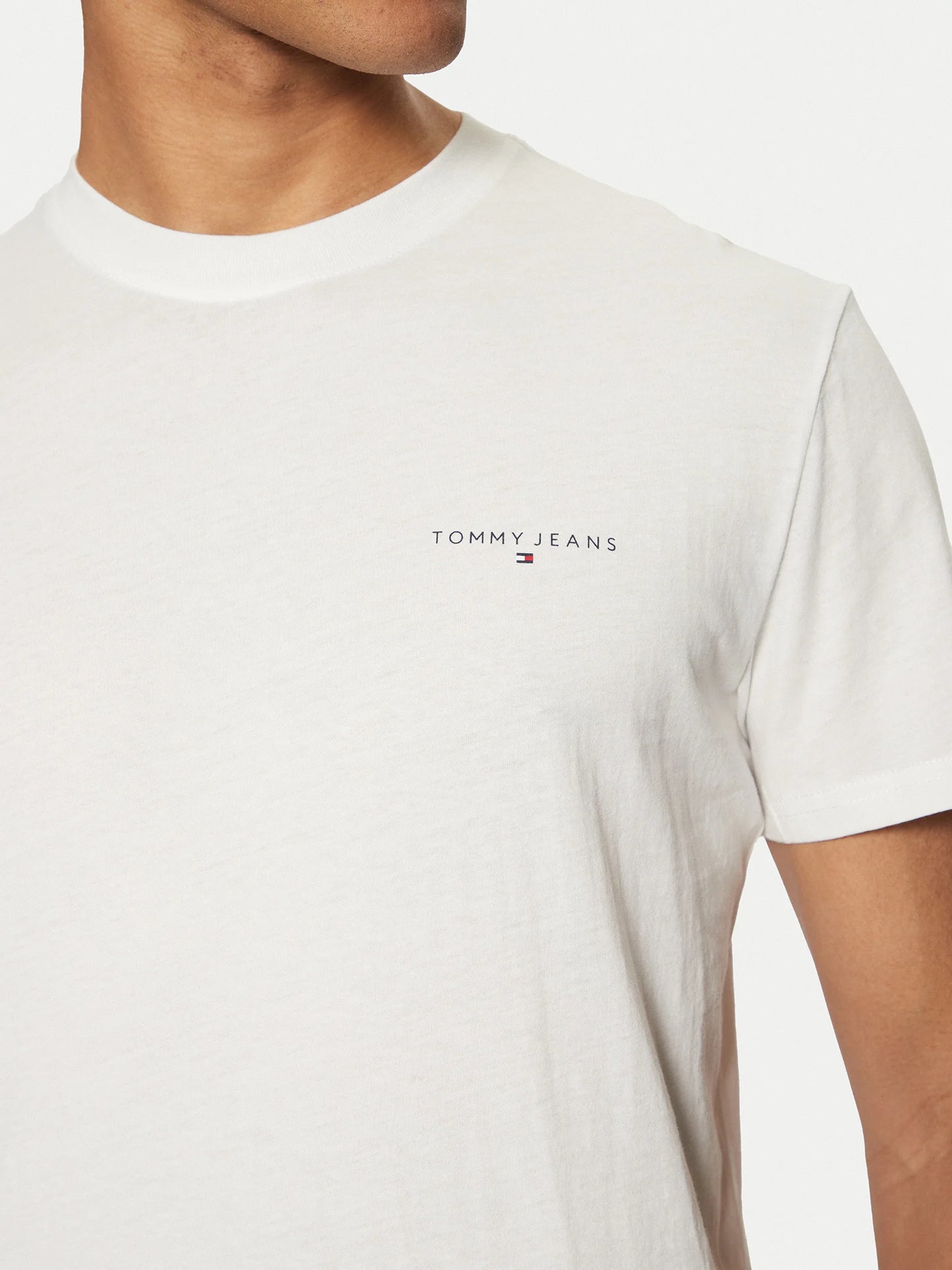 Tricou bărbați Tommy Jeans, Black/Ecru, slim fit, 100% bumbac
